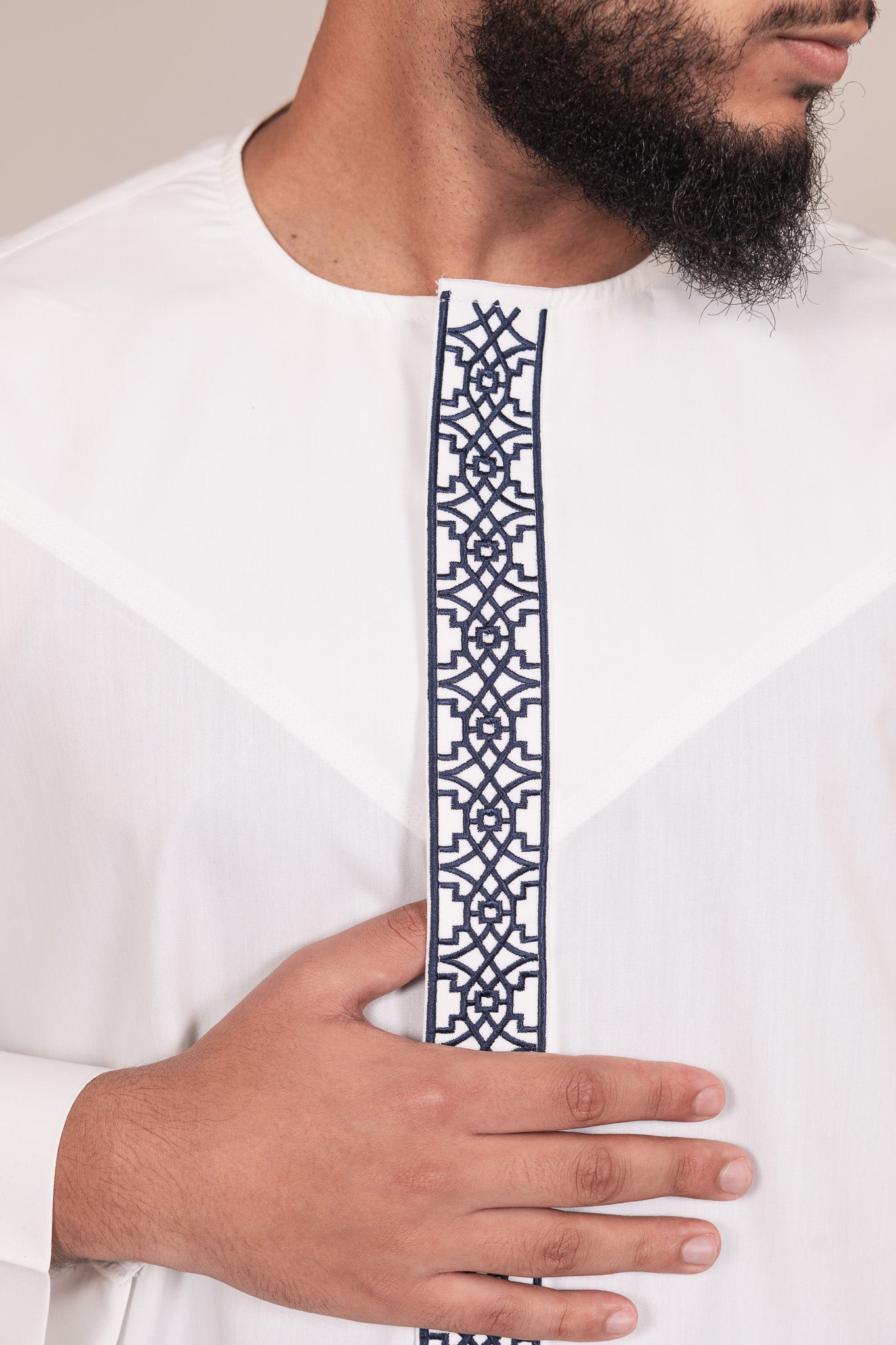 Emirati with Navy Blue Embroidery
