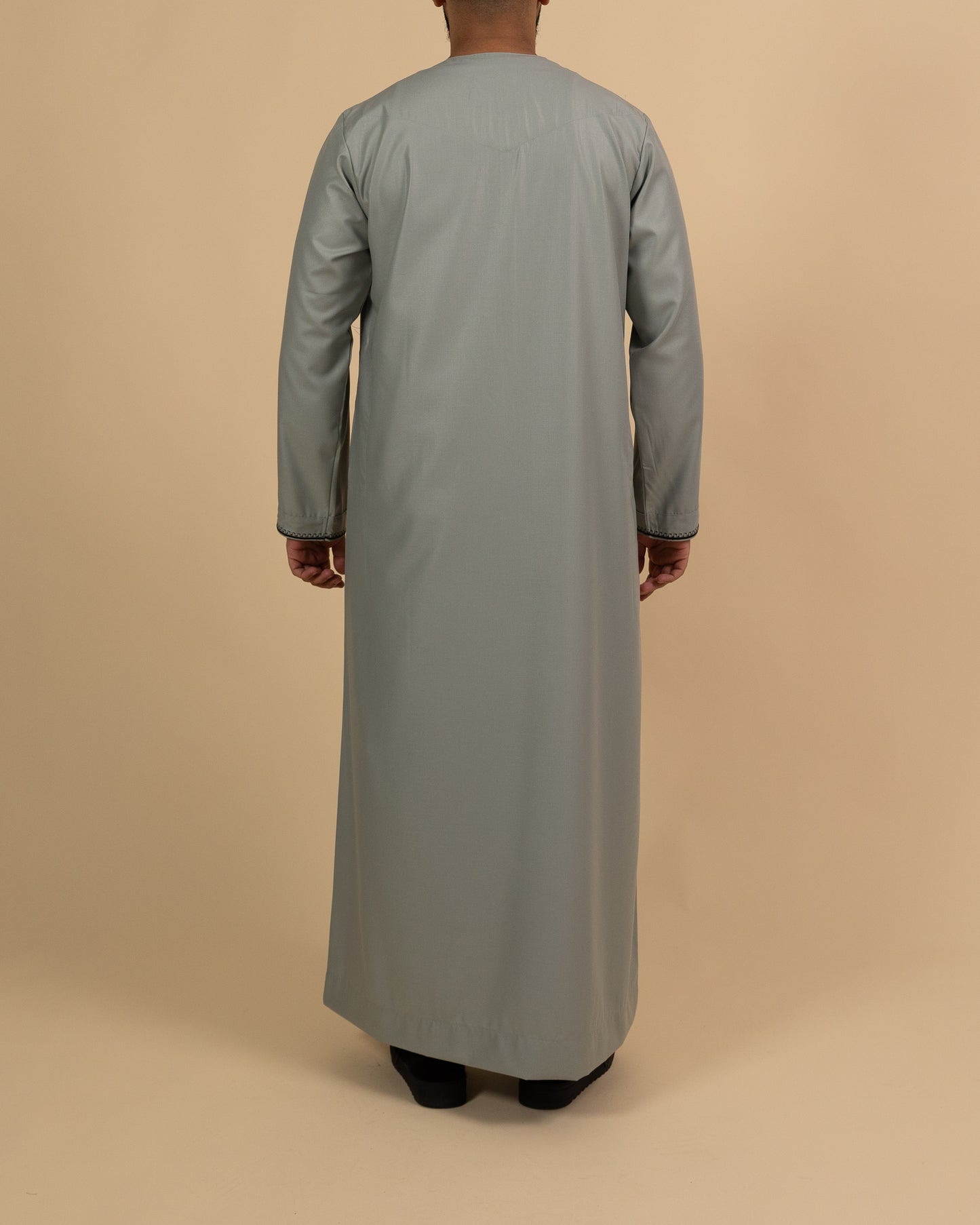 Omani Grey Black Thobe