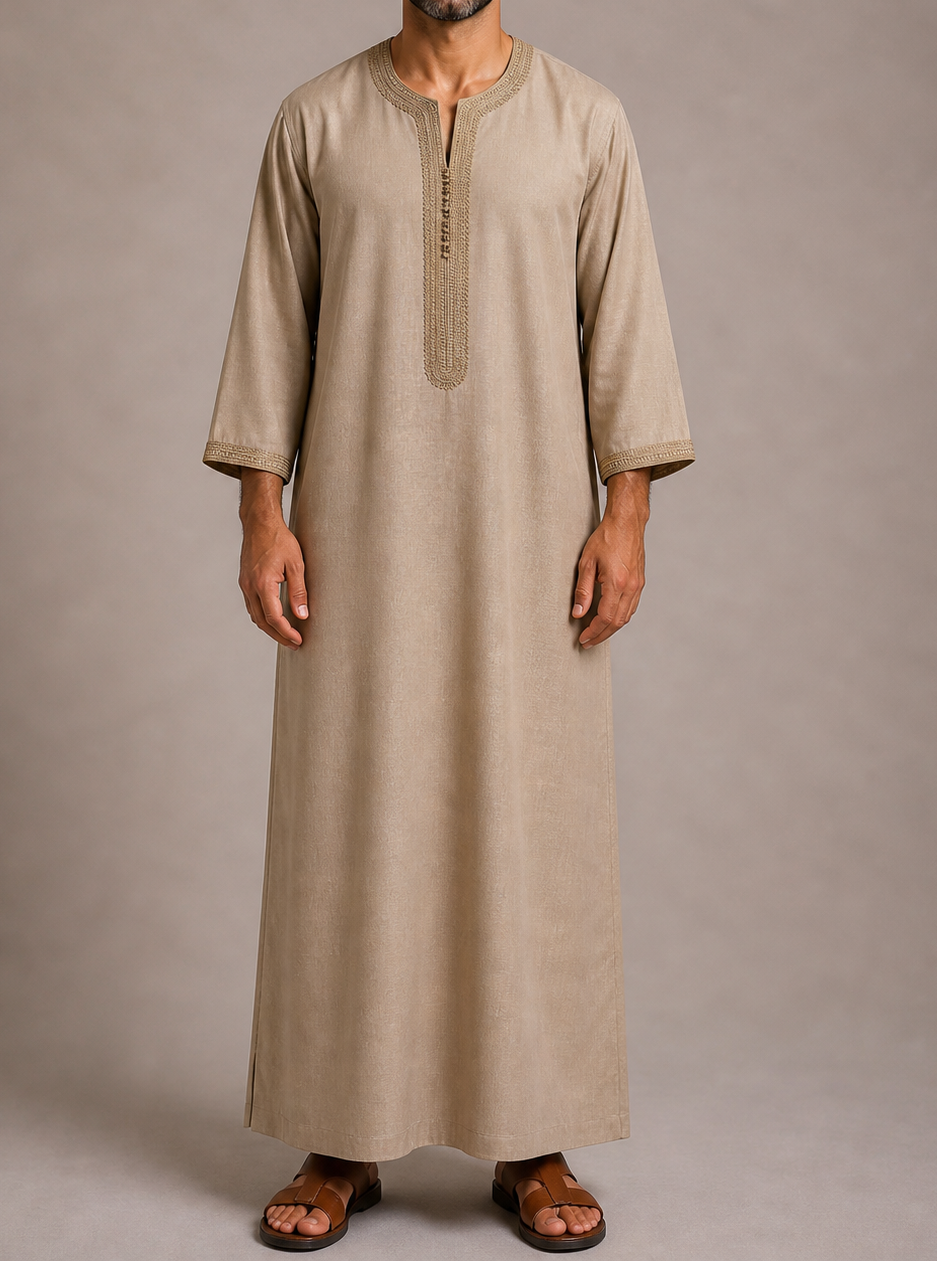 Morrocan Line Beige Gandoura