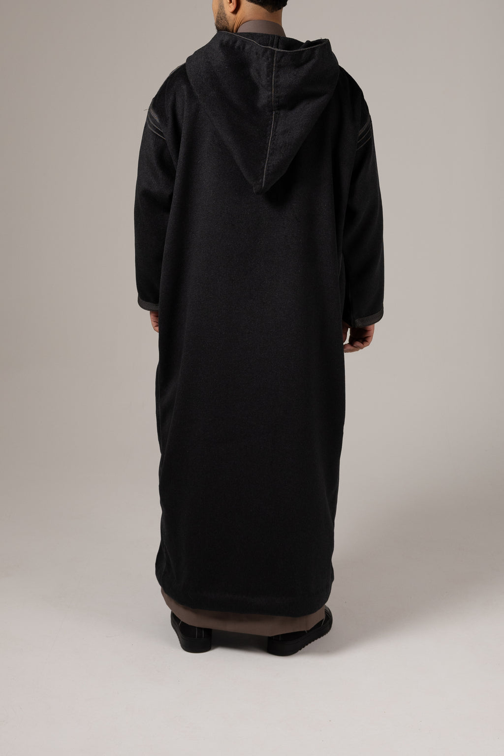 Morrocan Winter Oversized Cashmere Black Grey Djellaba