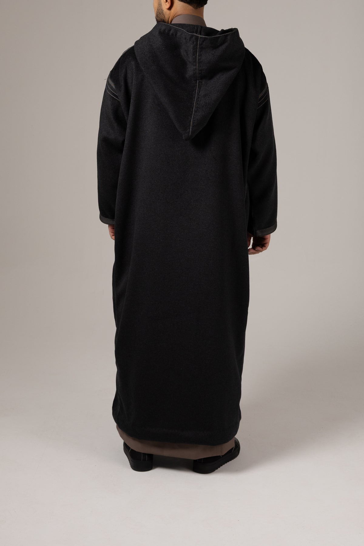 Morrocan Winter Oversized Cashmere Black Grey Djellaba