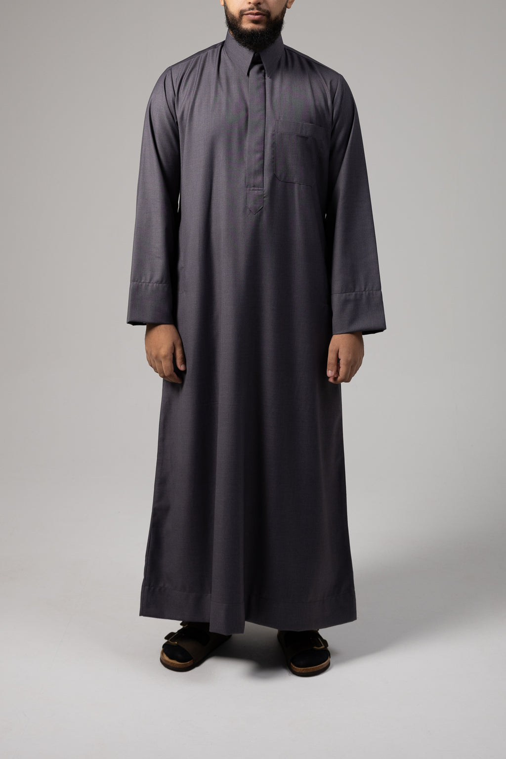 Classic Grey Collar Thobe