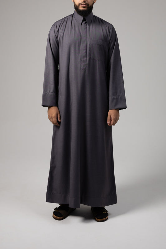 Classic Grey Collar Thobe