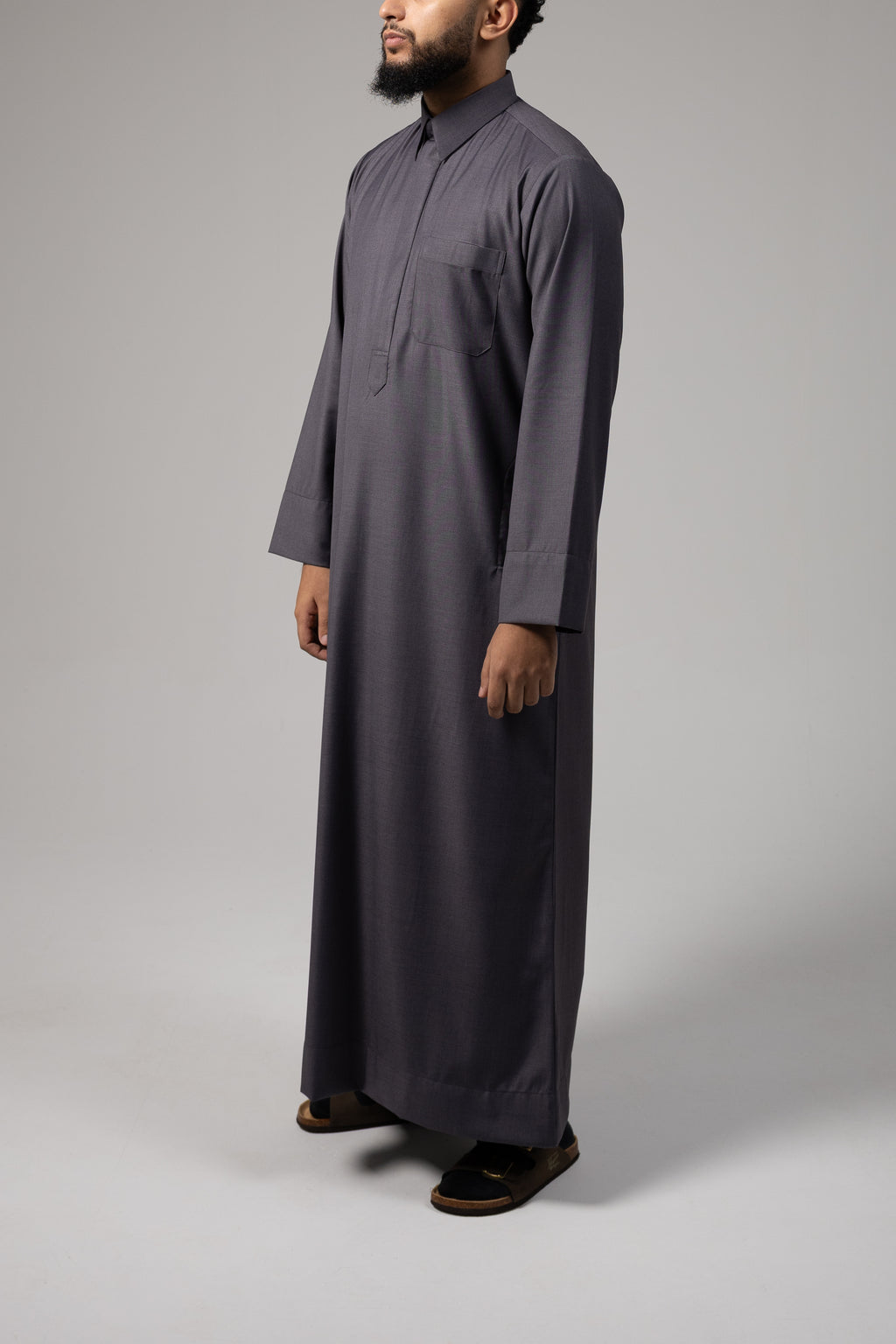 Classic Grey Collar Thobe