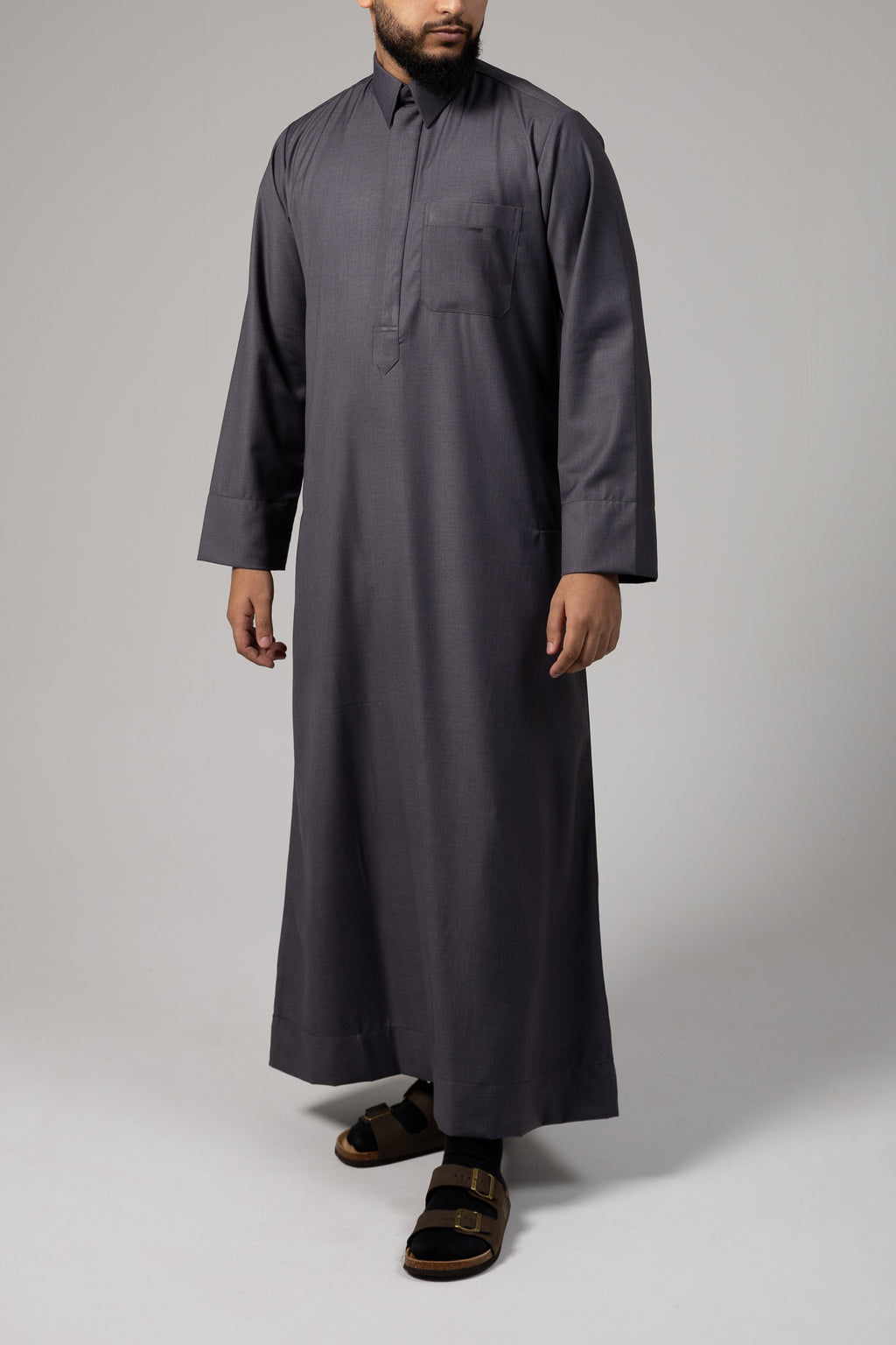 Classic Grey Collar Thobe