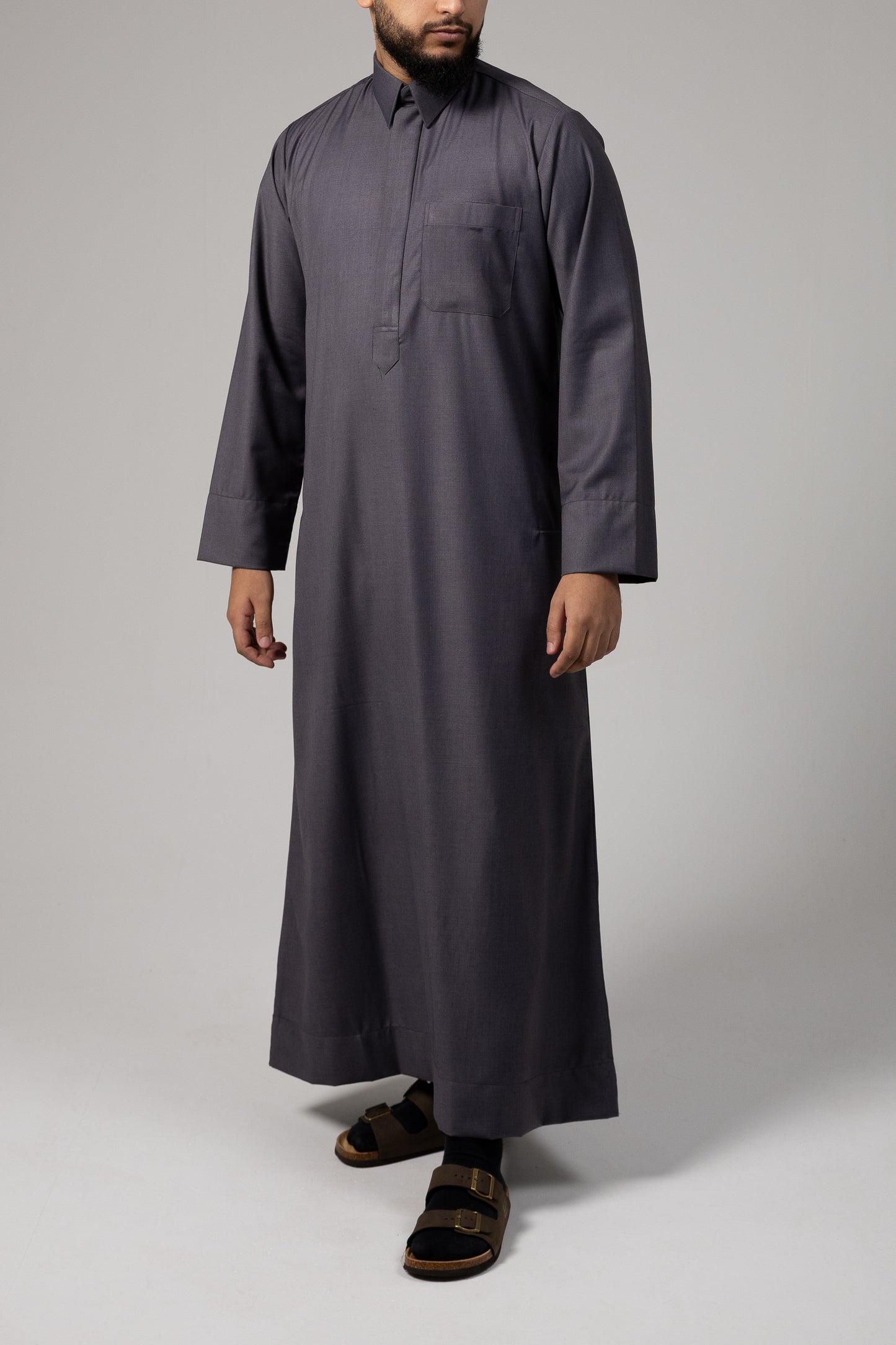 Classic Grey Collar Thobe