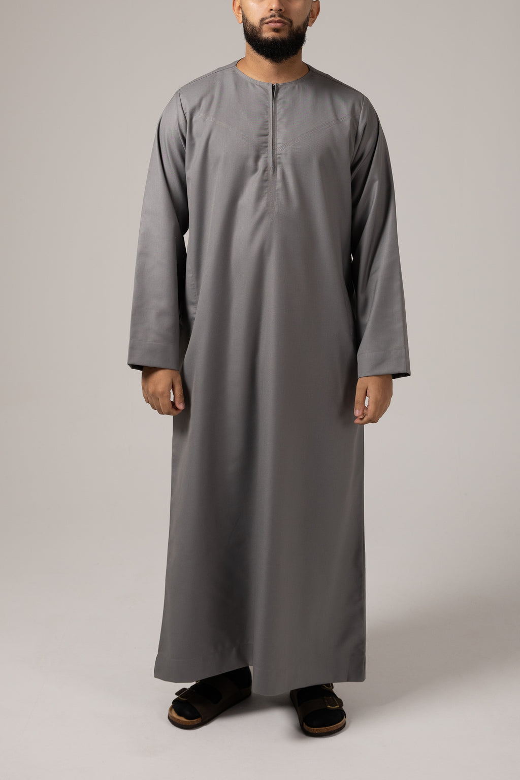 Emirati Winter Grey Thobe Zip Junior