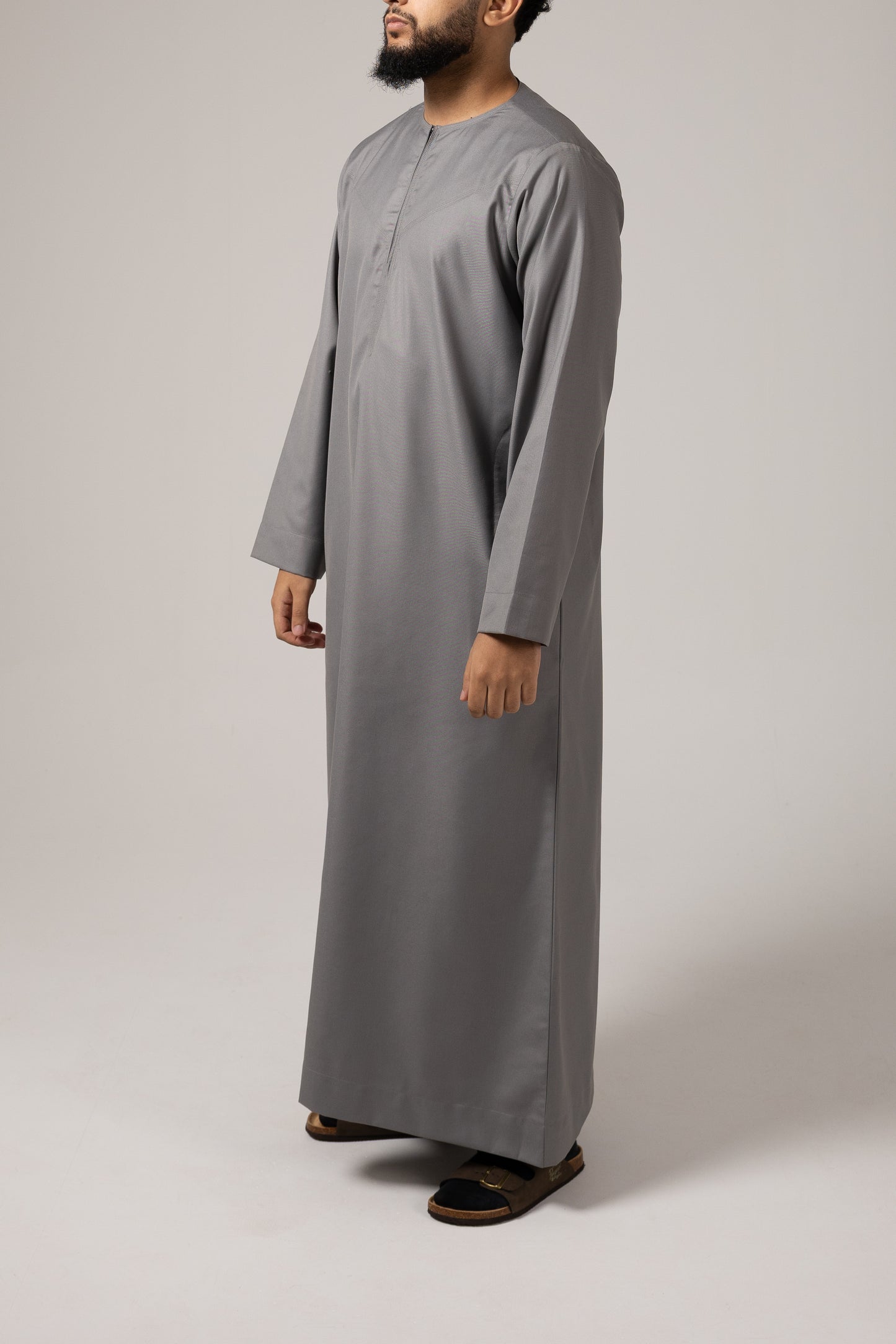 Emirati Winter Grey Thobe Zip Junior