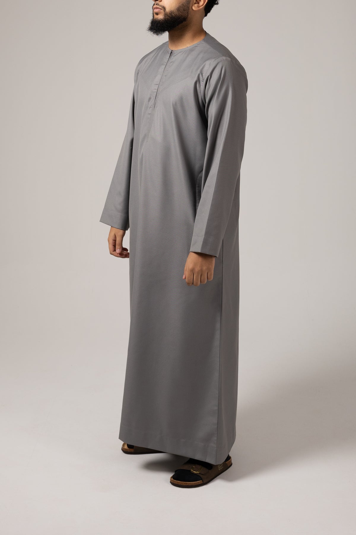Emirati Winter Grey Thobe Zip Junior