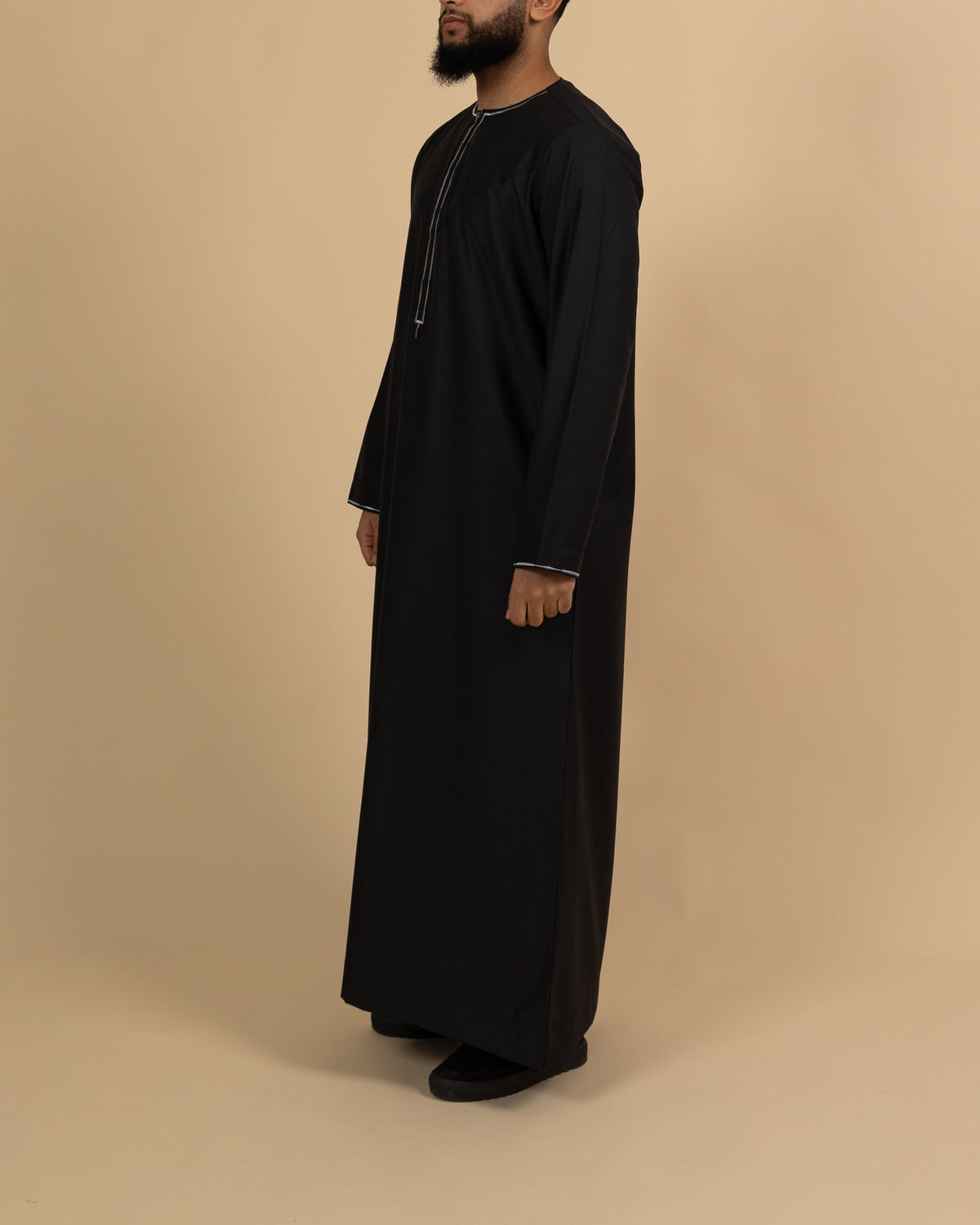Omani Silver Black Thobe