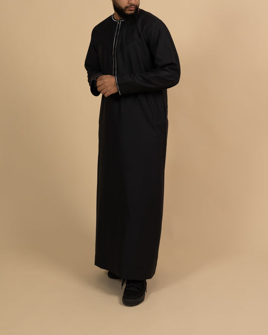 Omani Silver Black Junior Thobe