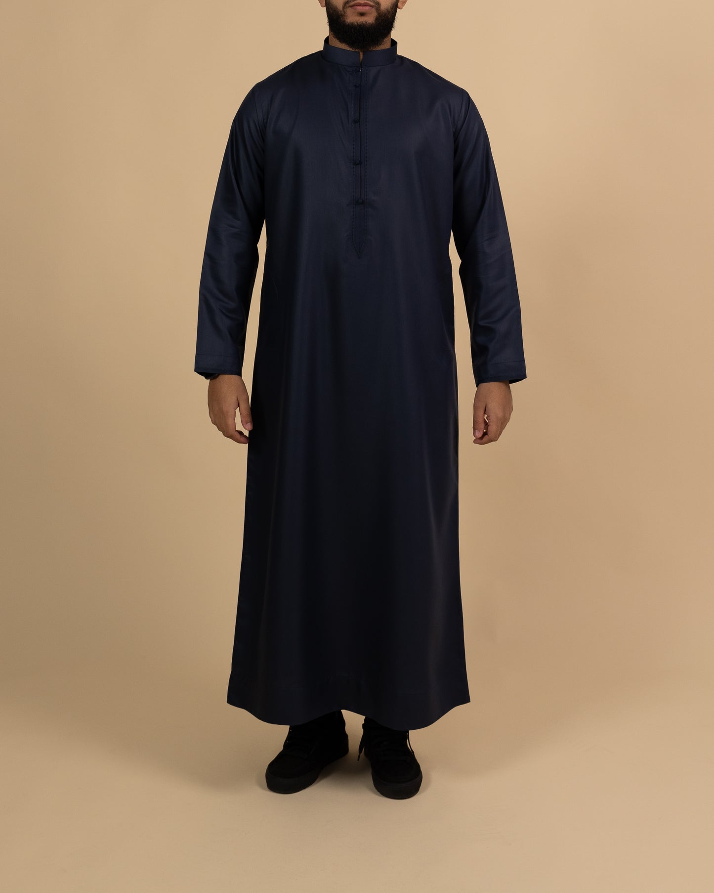 Bahraini Navy Blue Collar Thobe