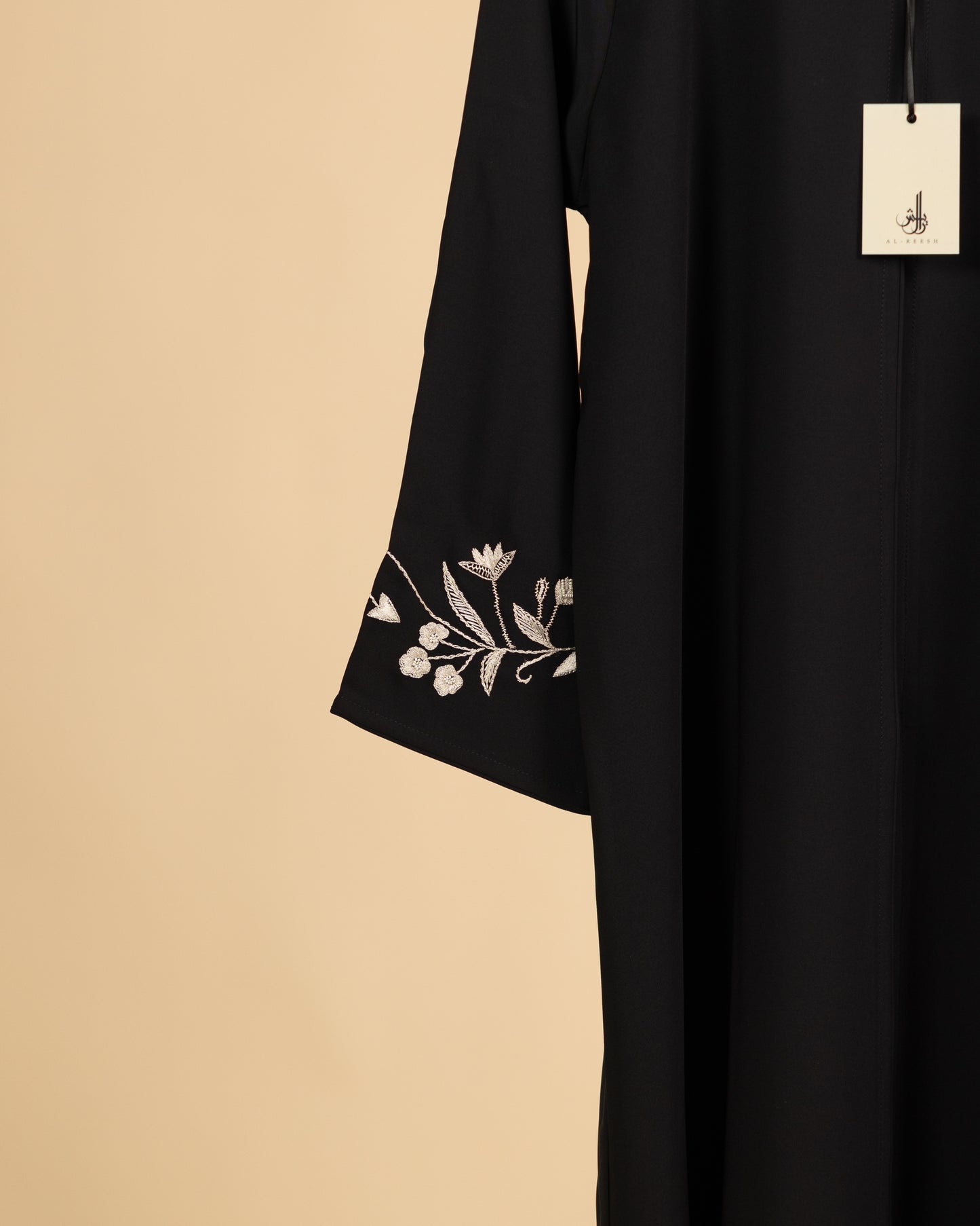 Black Abaya with Cream Hand Embroidery