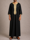 Morrocan Black/Gold Gabardine Gandoura