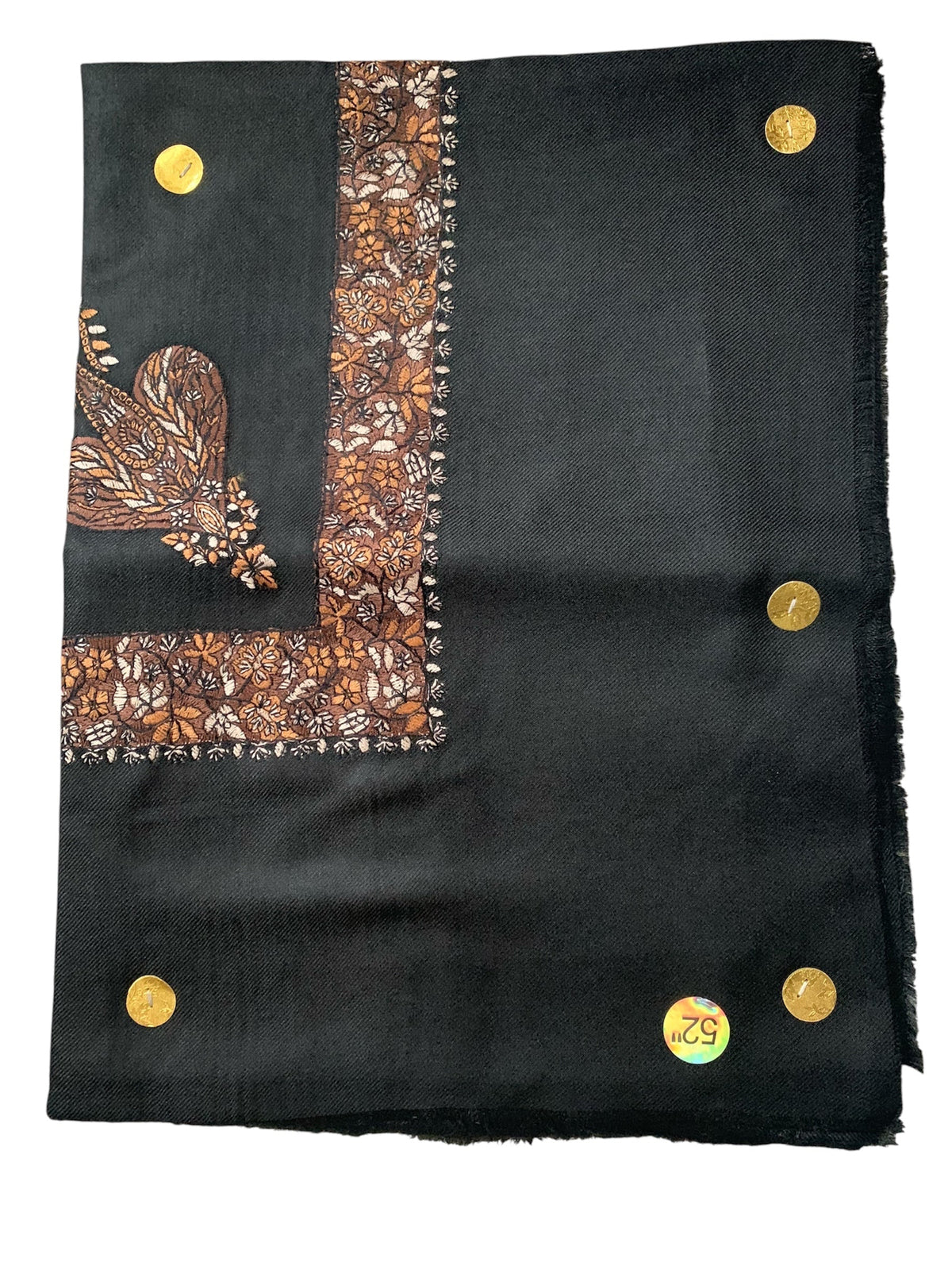 Black embroidered Scarf/Shemagh