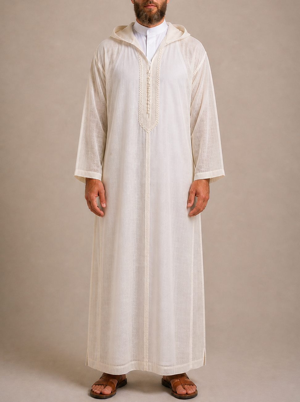 Morrocan Cream Sousdi Over-Piece Djellaba