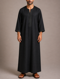 Morrocan Linen Black Gandoura