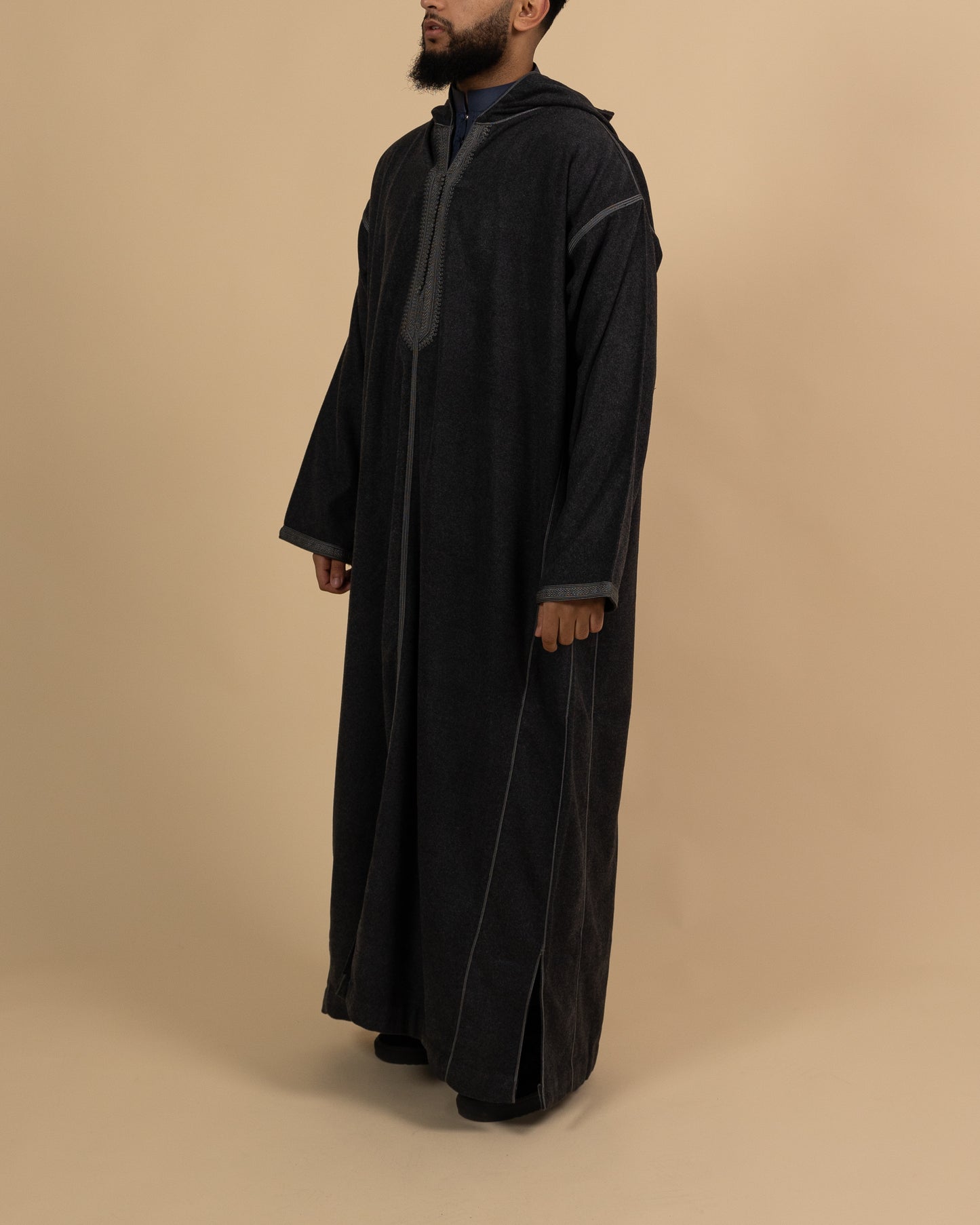 Morrocan Winter Charcoal Djellaba