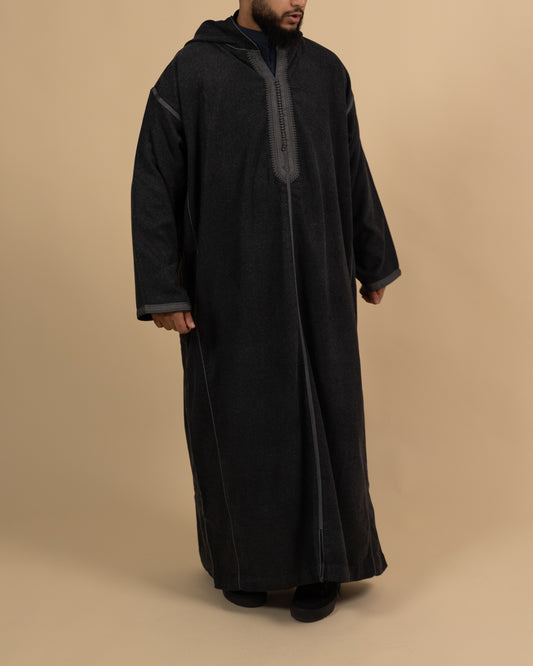 Morrocan Winter Charcoal Djellaba